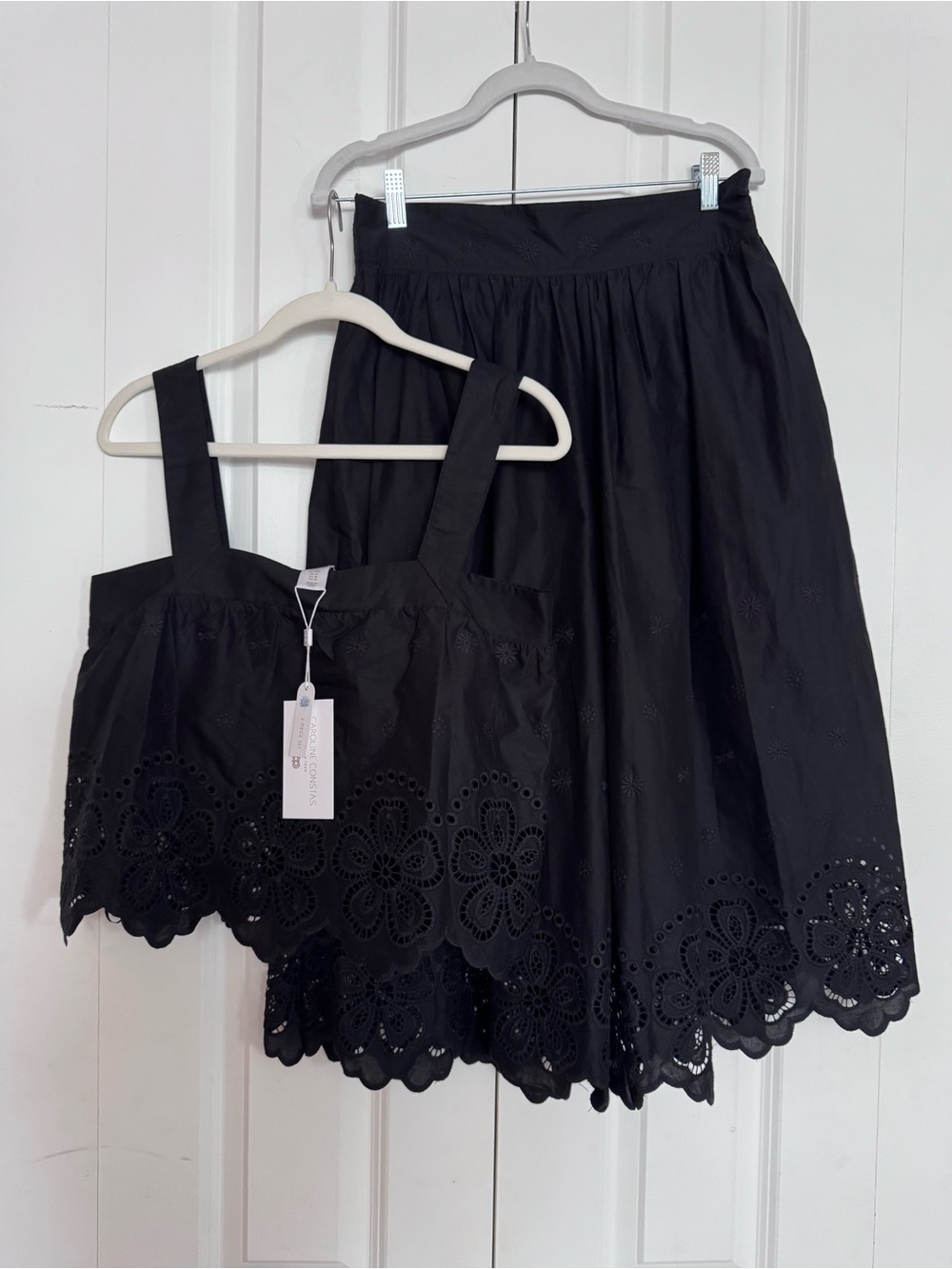 Caroline Constas 2Piece Black
Embroidered Cotton Set Top & Midi
Pants Size M NWT - Picture 1 of 16